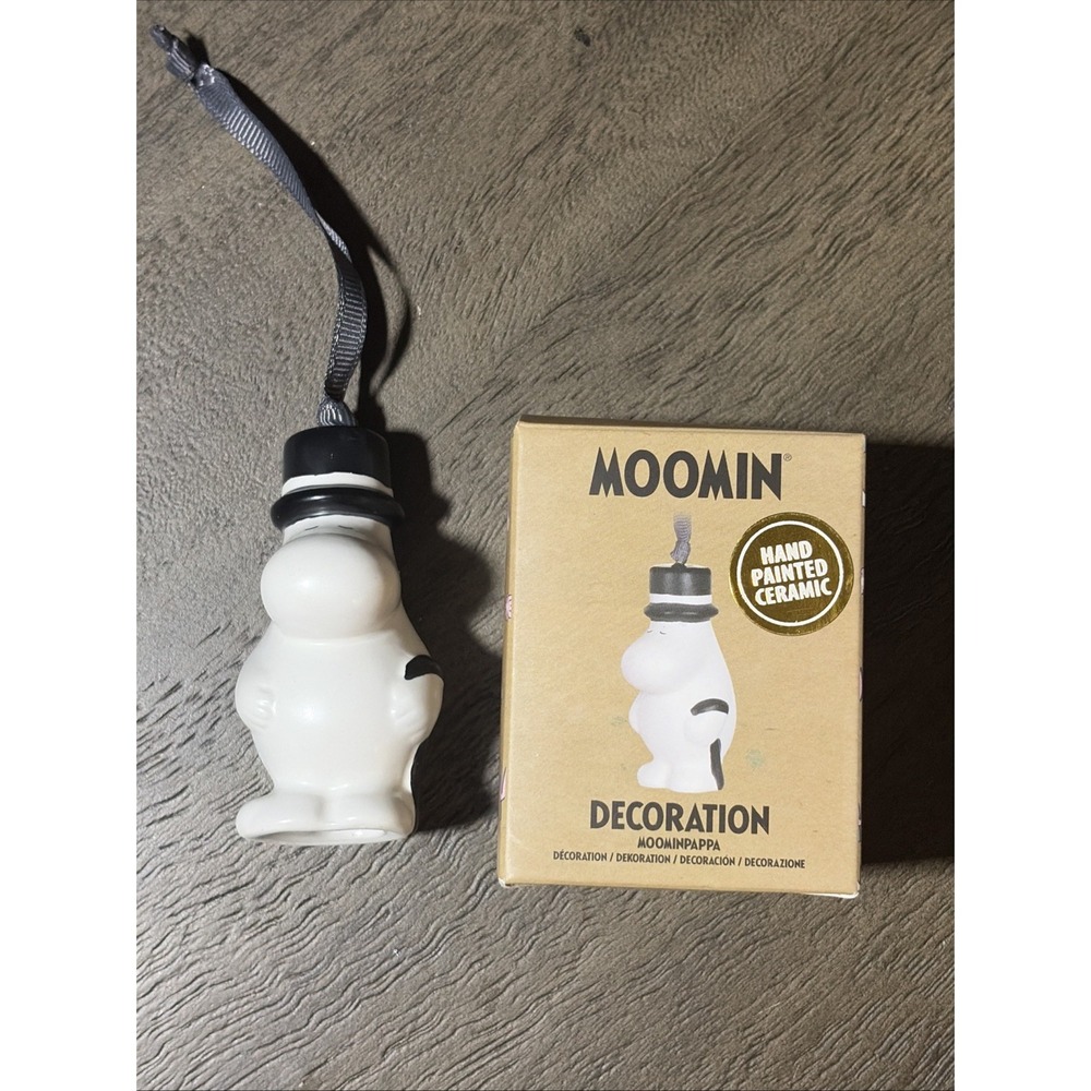 MOOMIN Collectible MOOMINPAPPA Hand Painted Ceramic Figure Hanging Ornament New